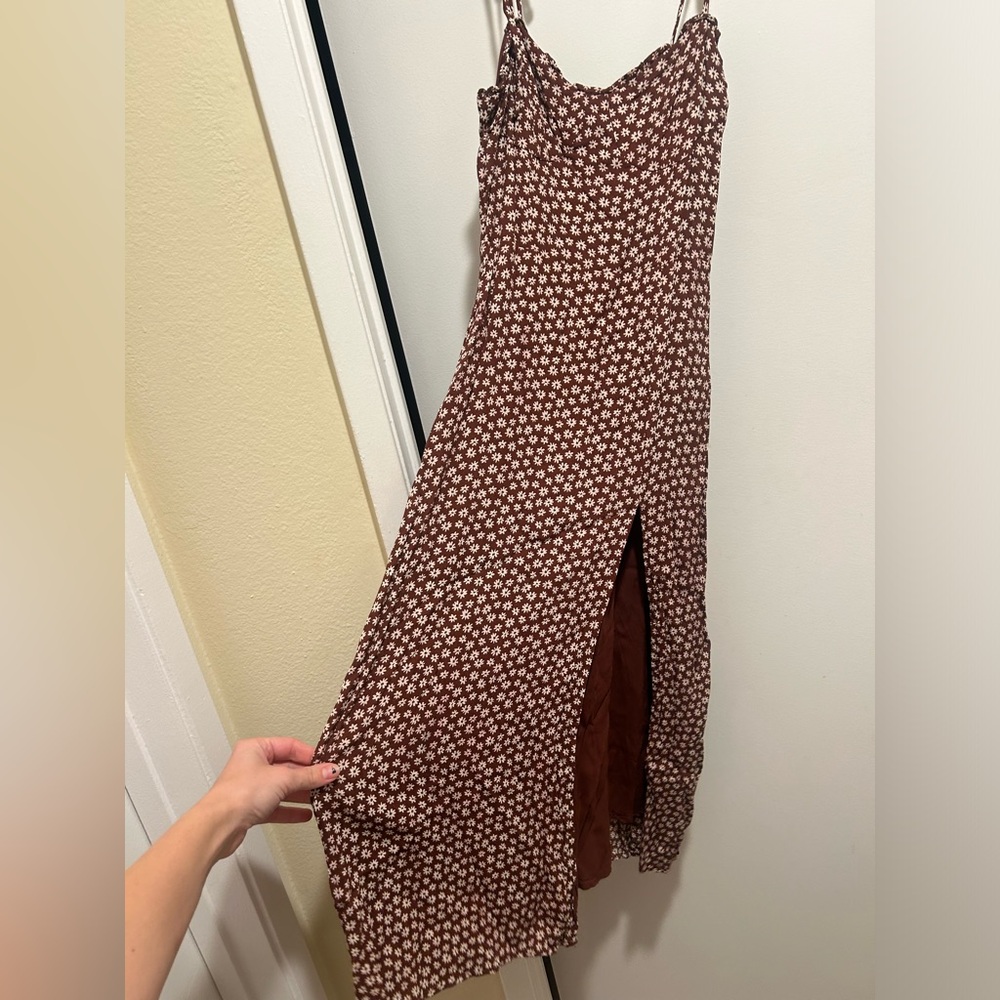 Audrey 3+1 Maroon Floral Summer Dress Size Small